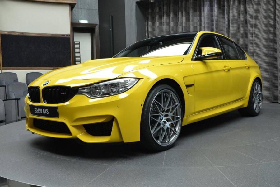 BMW M3 Sedan in Speed Yellow by Abu Dhabi Motors '2016